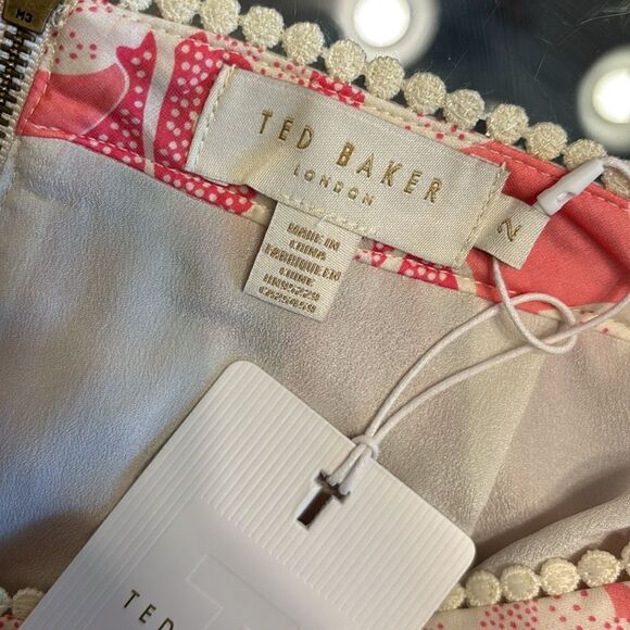 NWT Ted Baker Tabitha Pink Floral Tiered Full Mini Skirt Size 2 - Picture 9 of 12